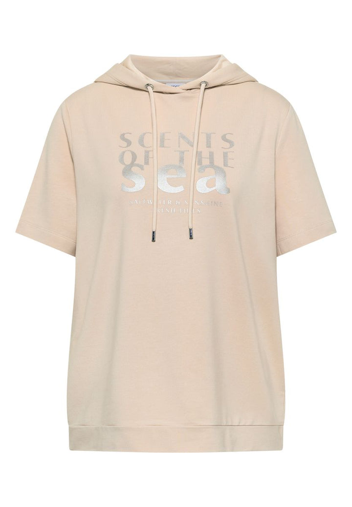 Kurzarm Shirt mit Kapuze und Wording