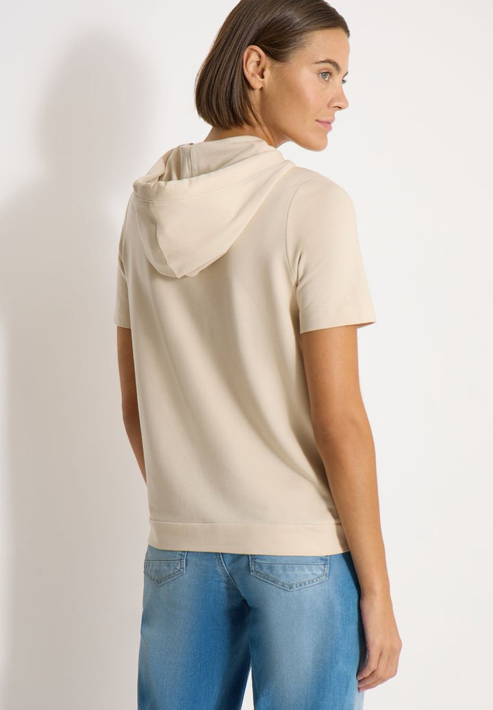Kurzarm Shirt mit Kapuze und Wording