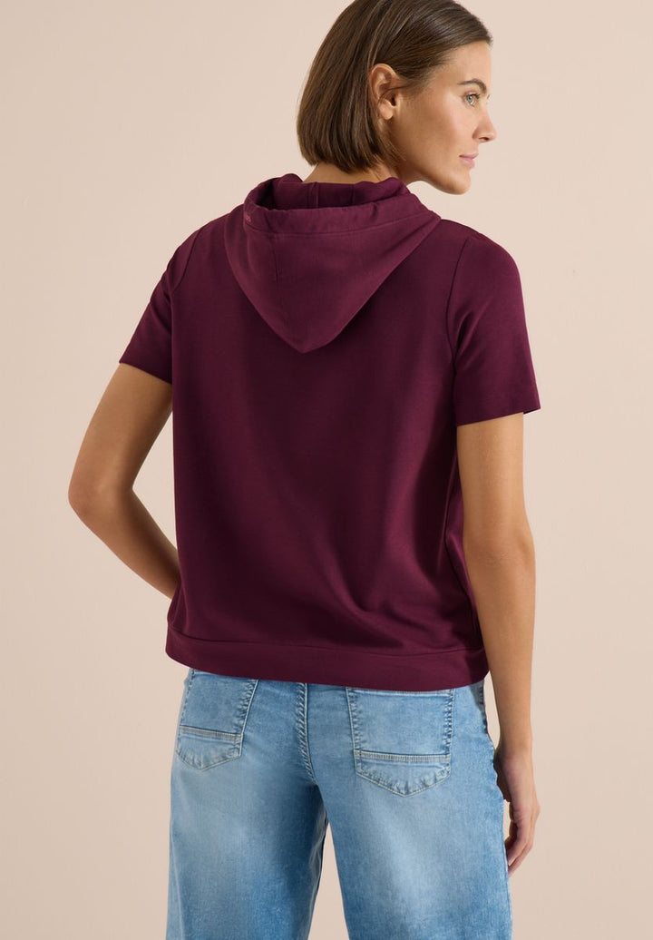 Kurzarm Shirt mit Kapuze und Wording