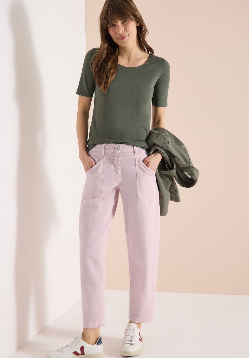 High Waist Barrel Leg Jeans im Loose Fit