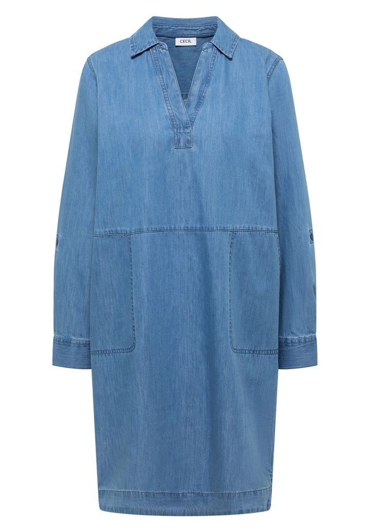 Knielanges Kleid im Denim-Look