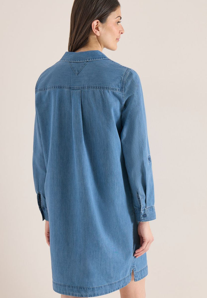 Knielanges Kleid im Denim-Look
