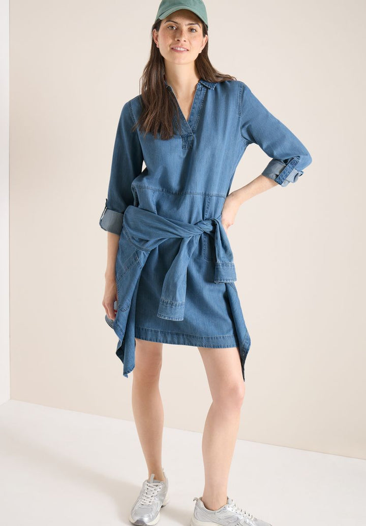 Knielanges Kleid im Denim-Look