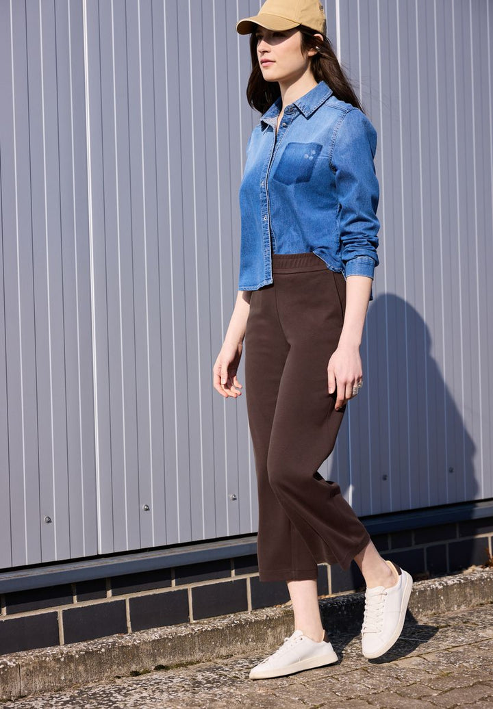 Mid Waist Wide Leg Hose im Casual Fit