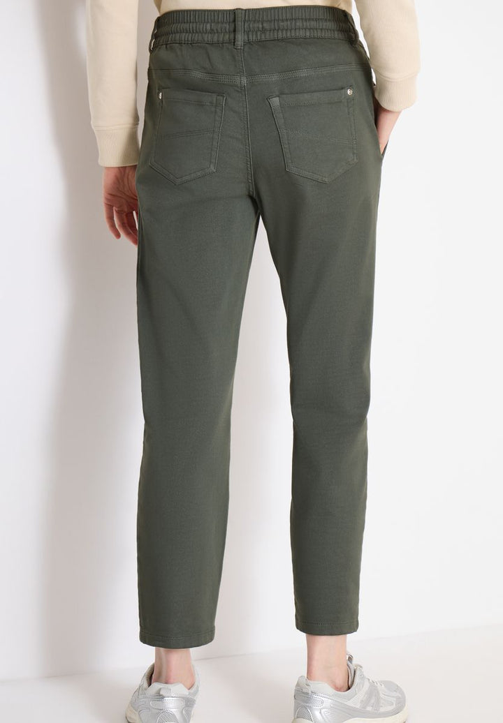 Mid Waist Slim Leg Hose im Loose Fit
