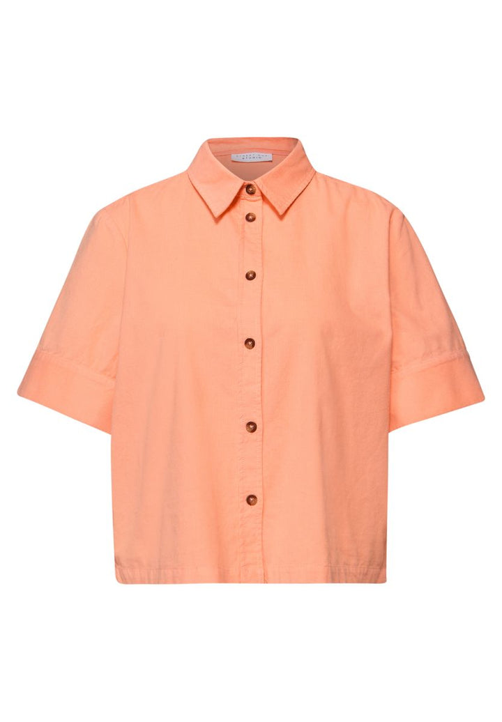 Kurzarm Bluse in Cord-Qualität