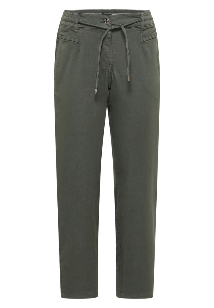 Mid Waist Slim Leg Hose im Loose Fit