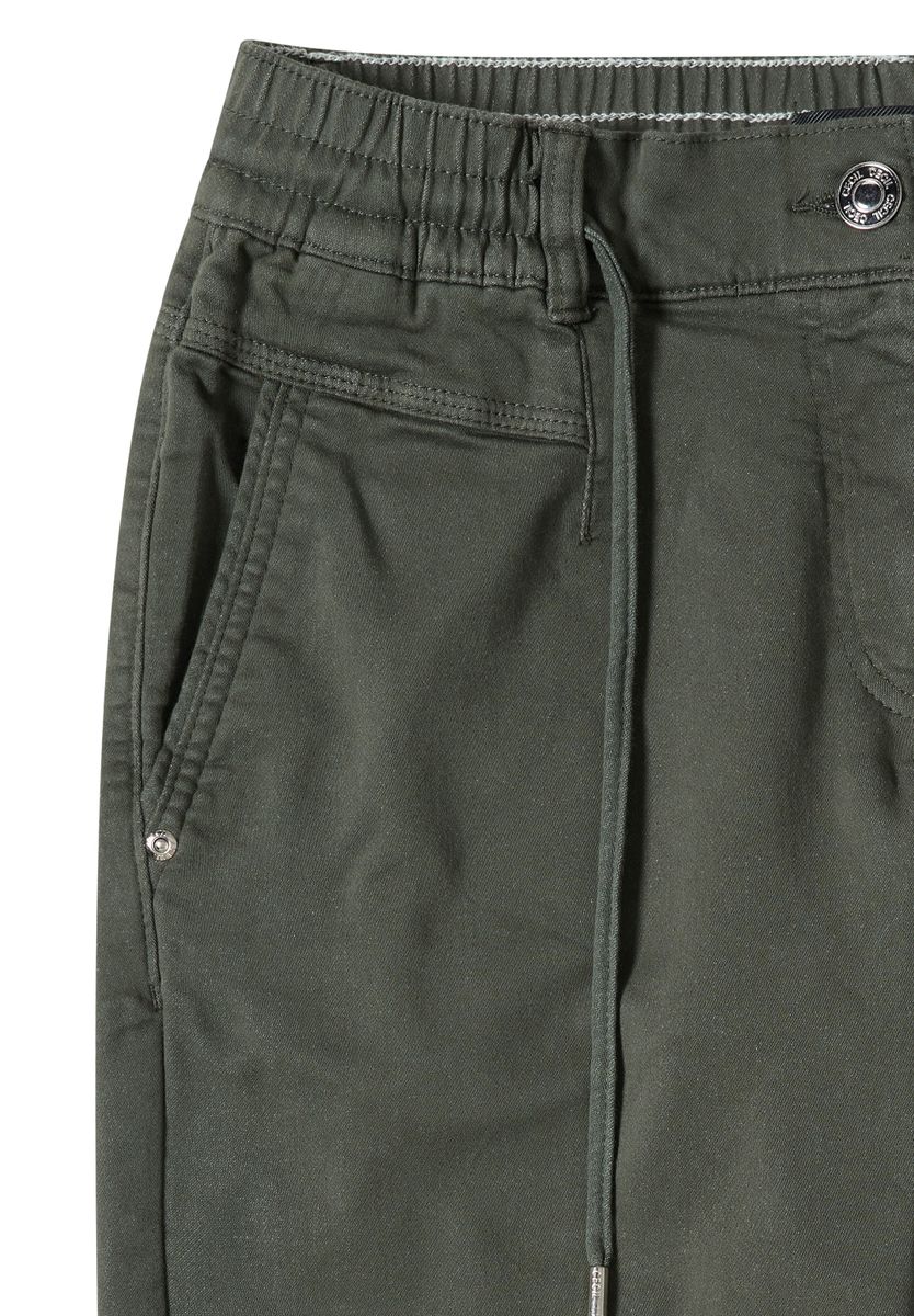 Mid Waist Slim Leg Hose im Loose Fit