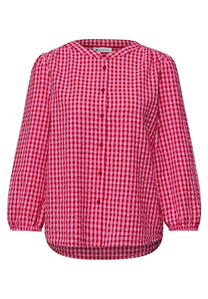 Bluse mit Rundhals und Karomuster