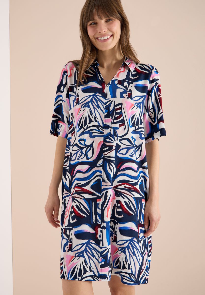 Knielanges Kleid mit grafischem Muster