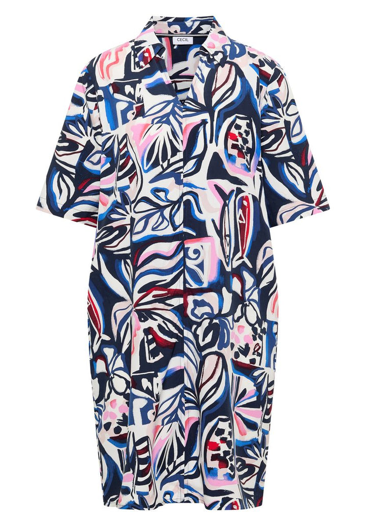 Knielanges Kleid mit grafischem Muster