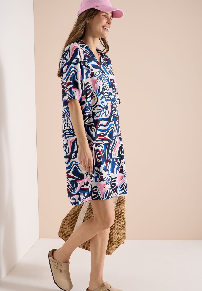 Knielanges Kleid mit grafischem Muster