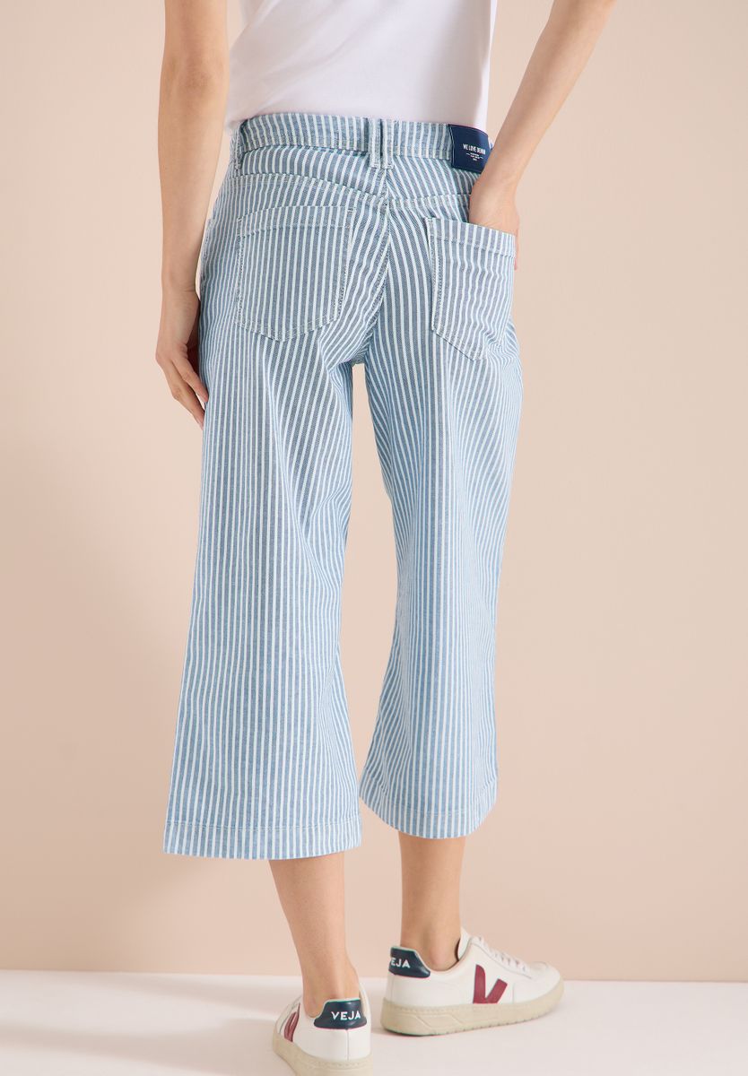 Wide Flared Leg Jeans mit Streifen