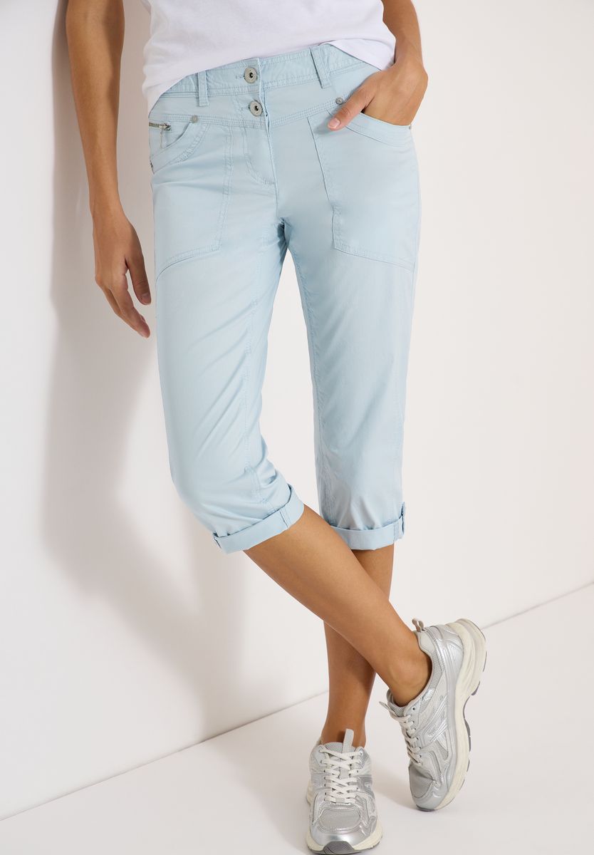 Mid Waist Casual Fit Hose mit Turn Up