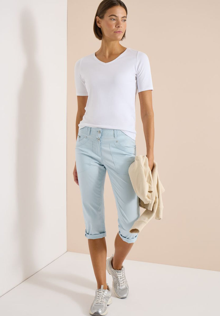 Mid Waist Casual Fit Hose mit Turn Up