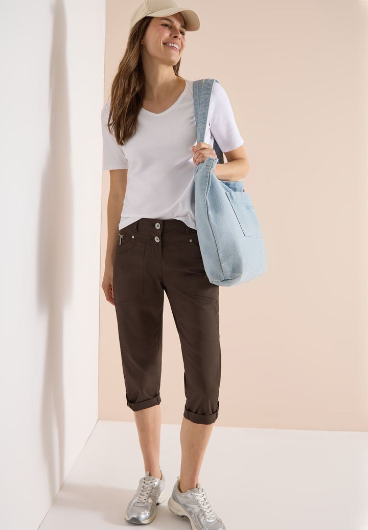 Mid Waist Casual Fit Hose mit Turn Up