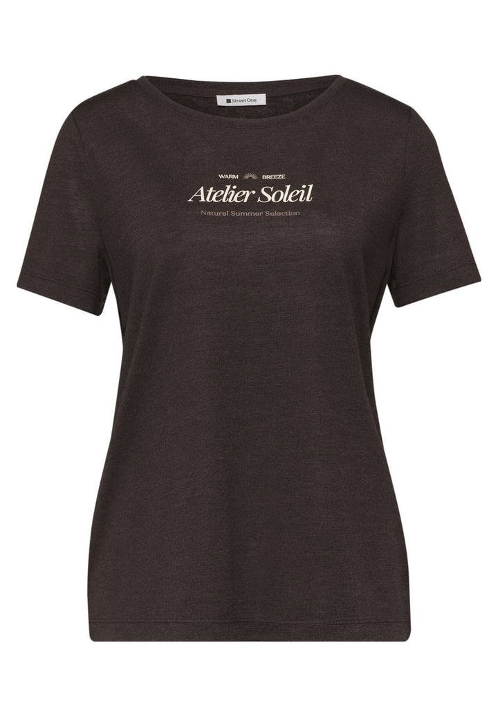 T-Shirt mit Rundhals und Wording