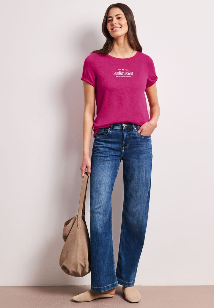 T-Shirt mit Rundhals und Wording
