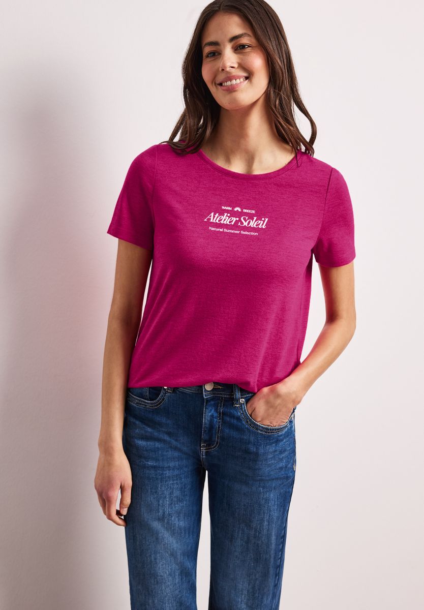 T-Shirt mit Rundhals und Wording