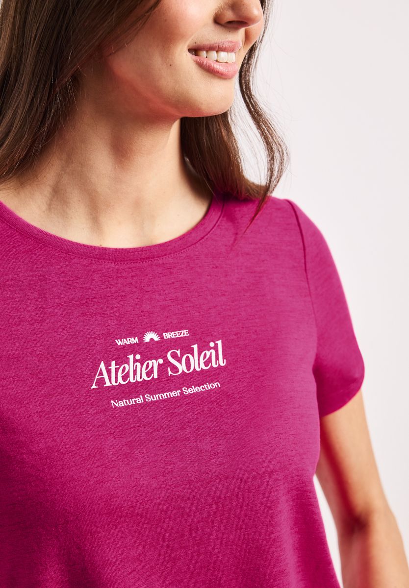 T-Shirt mit Rundhals und Wording