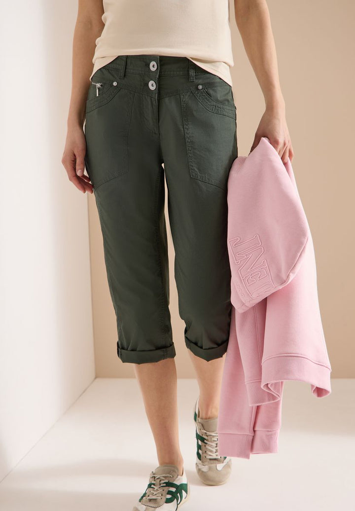 Mid Waist Casual Fit Hose mit Turn Up