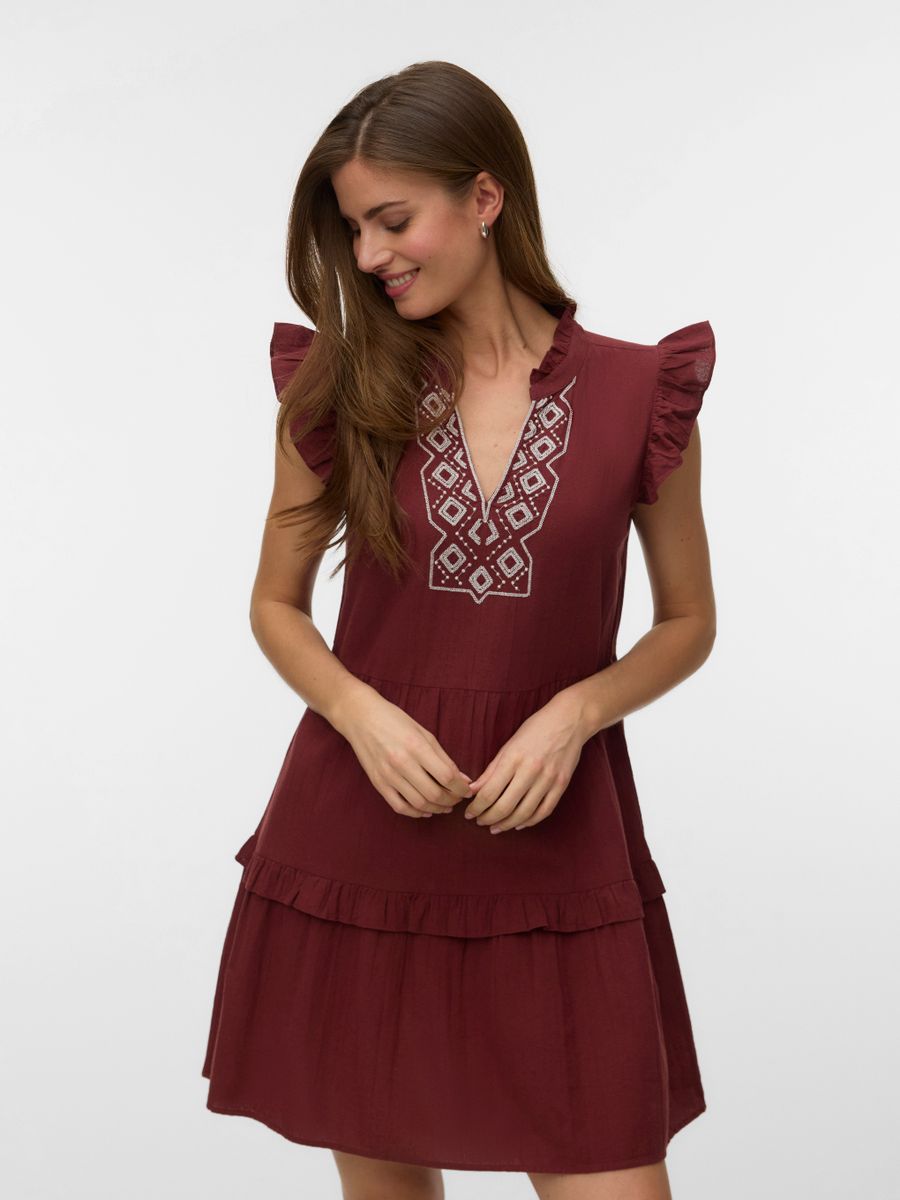 VMDICTHE EMB SHORT DRESS WVN GA