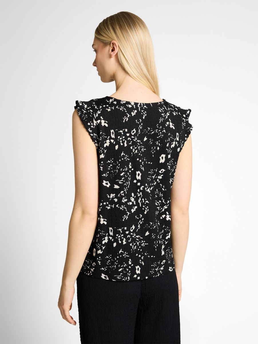 Loose Fit Crinkle Top mit Volants