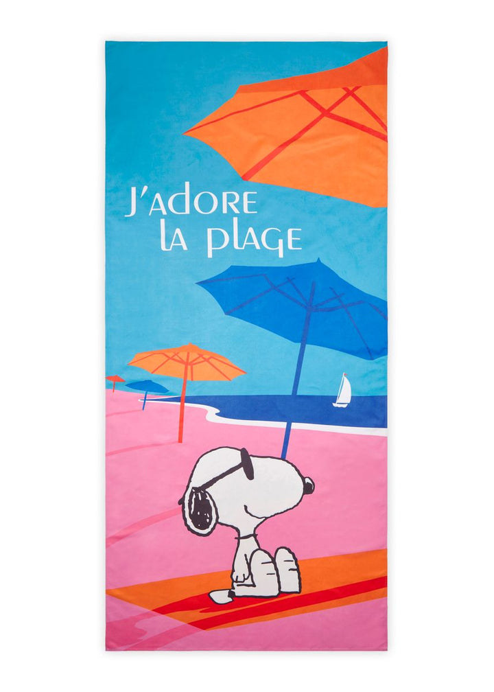 Handtuch mit  Snoopy-Strand-Motiv