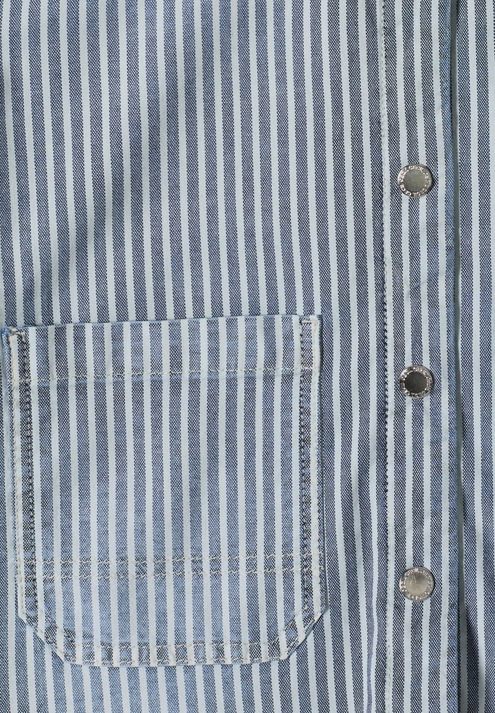 Overshirt mit Kapuze und Streifen
