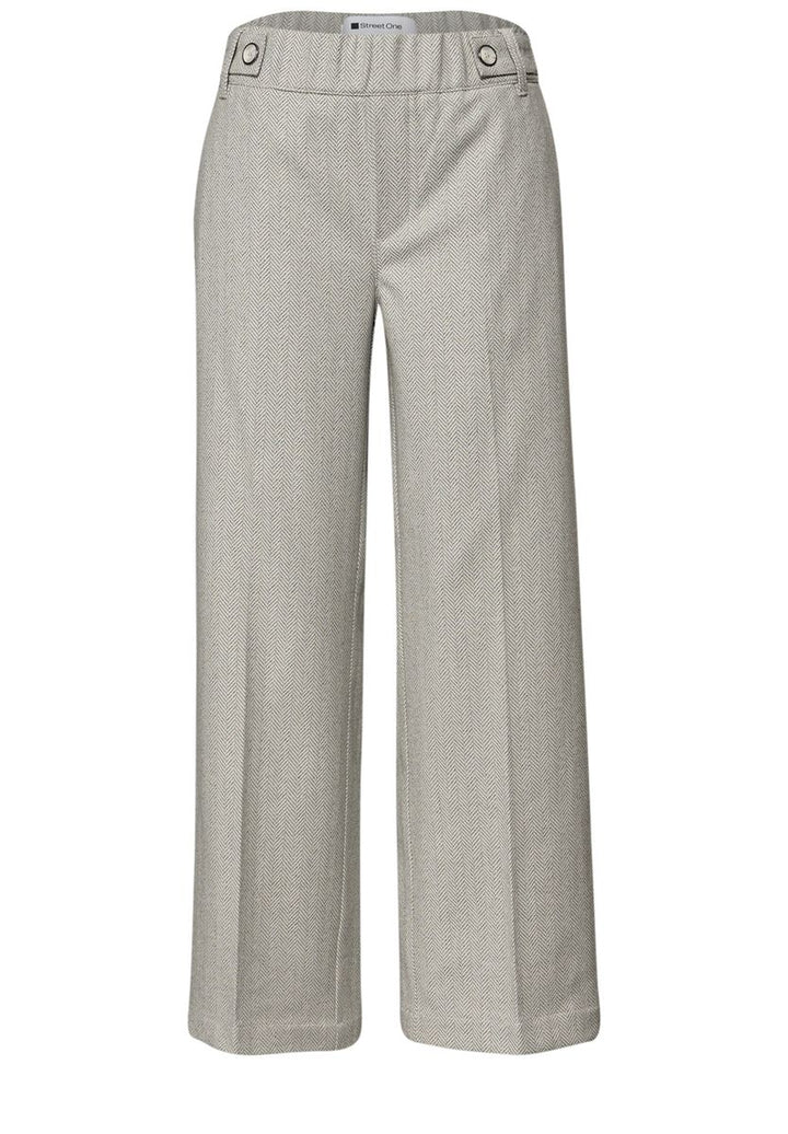 High Waist Wide Leg Hose mit Knopfdetail