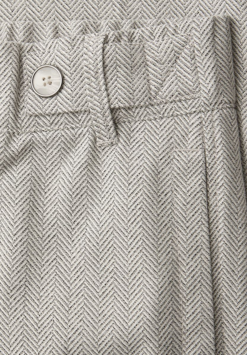 High Waist Wide Leg Hose mit Knopfdetail