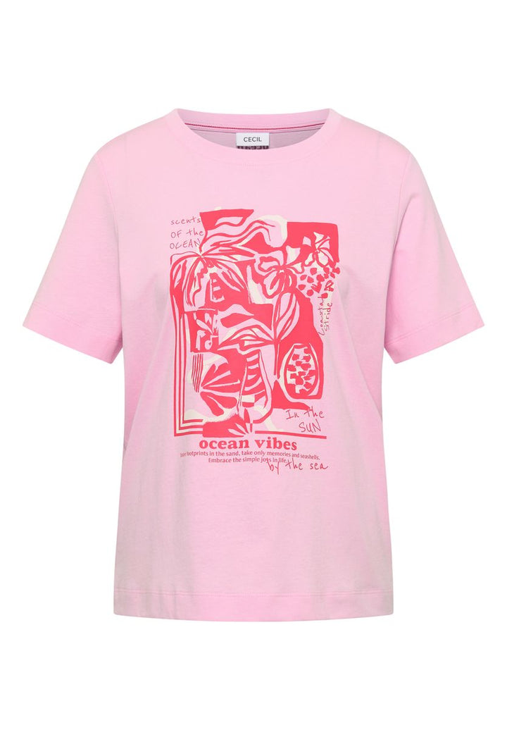 Shirt mit Rundhals und maritimem Print