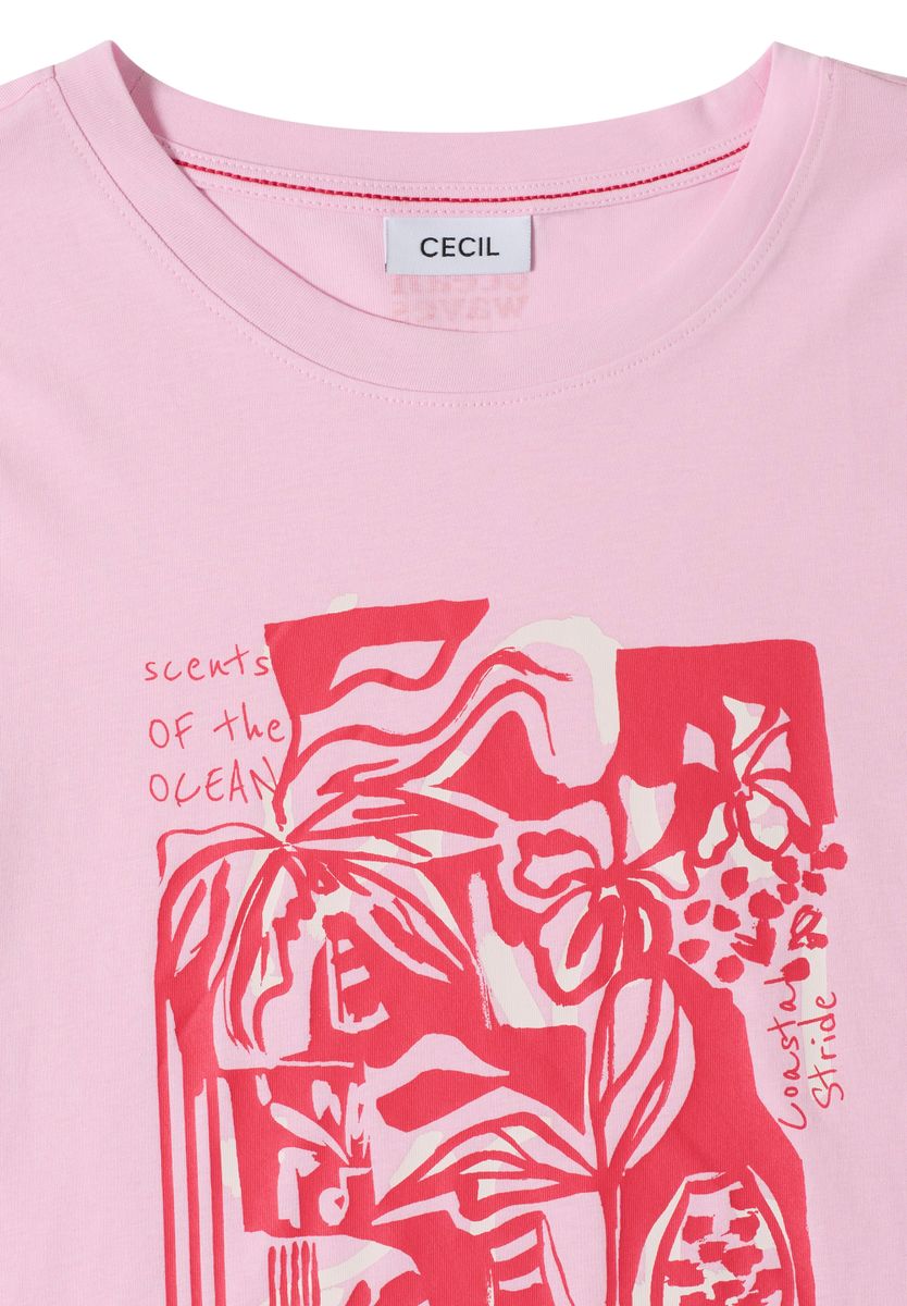 Shirt mit Rundhals und maritimem Print