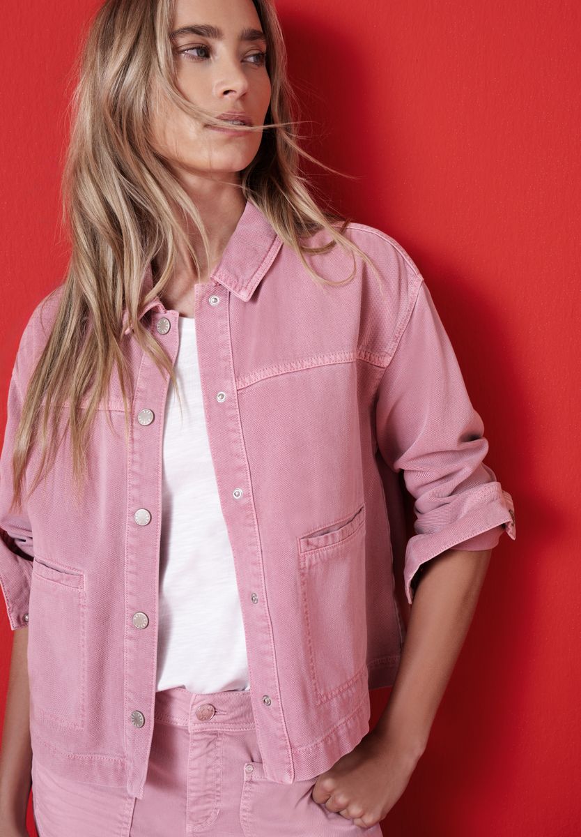 Jeansjacke in pinker Waschung