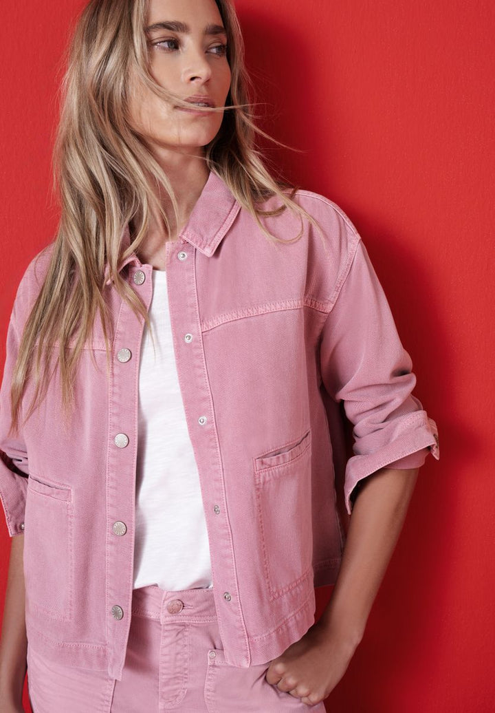 Jeansjacke in pinker Waschung