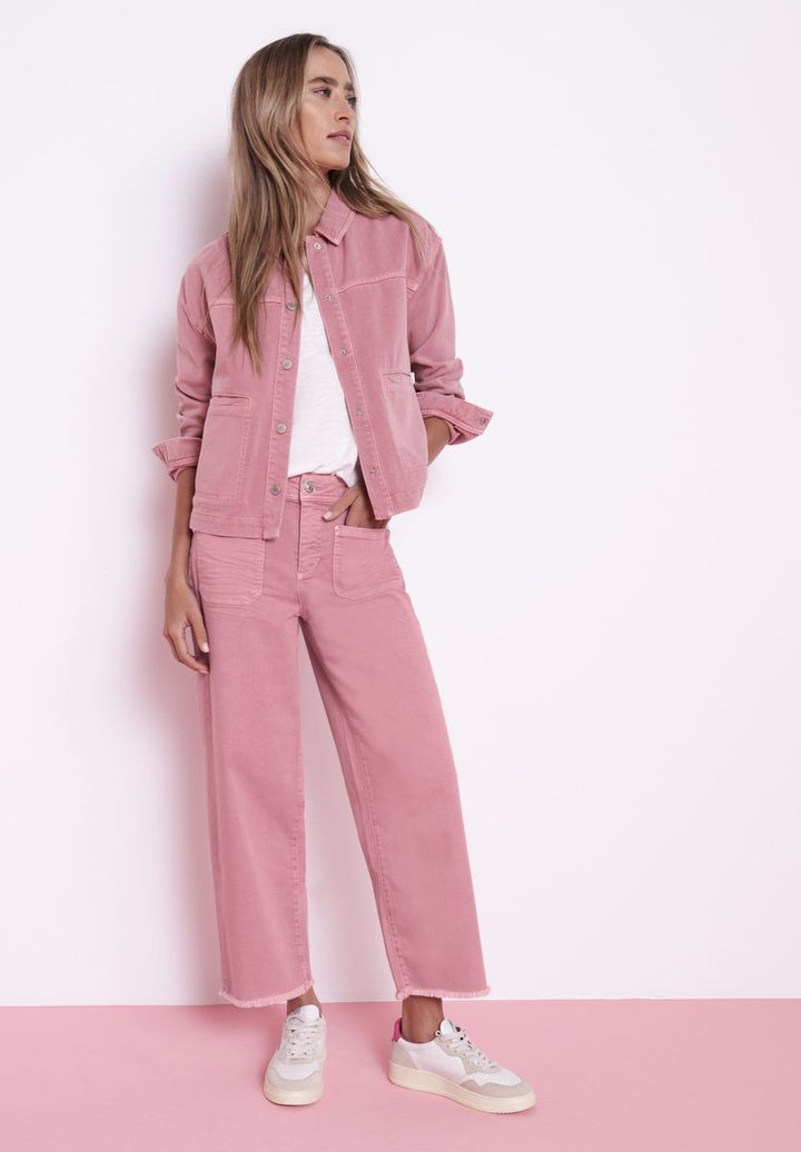 Jeansjacke in pinker Waschung