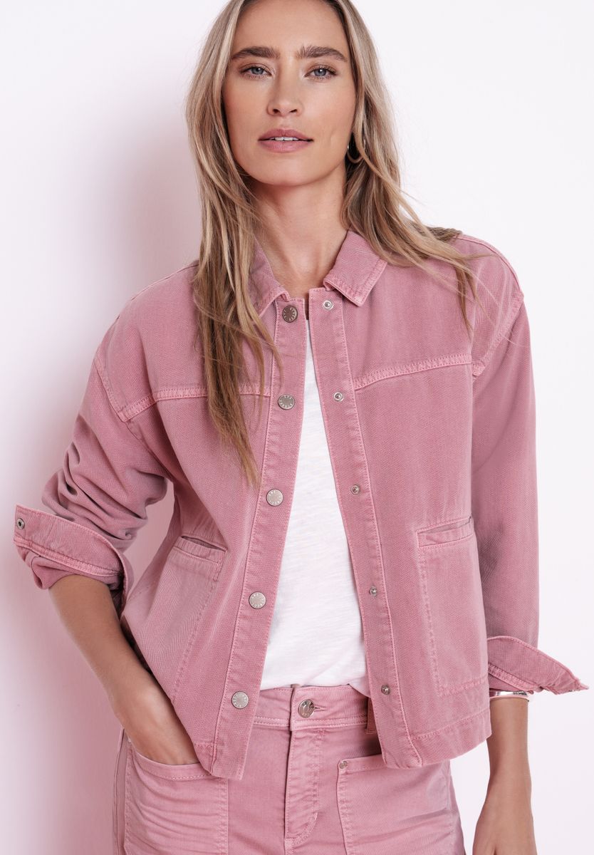 Jeansjacke in pinker Waschung