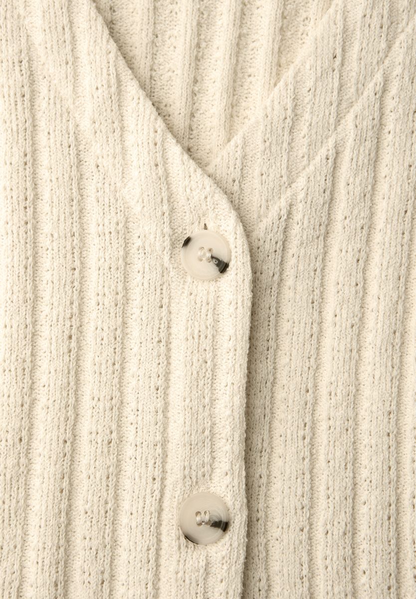 Weste mit V-Neck und Knopfleiste