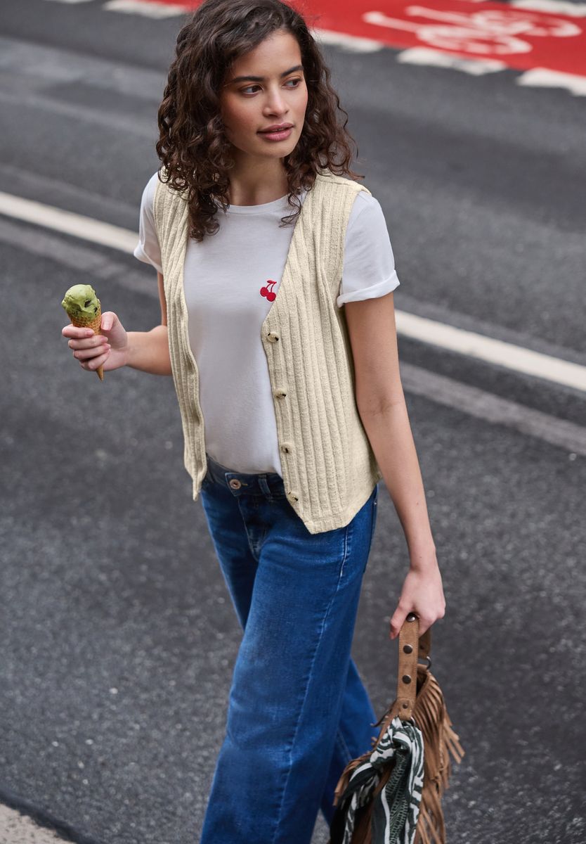 Weste mit V-Neck und Knopfleiste