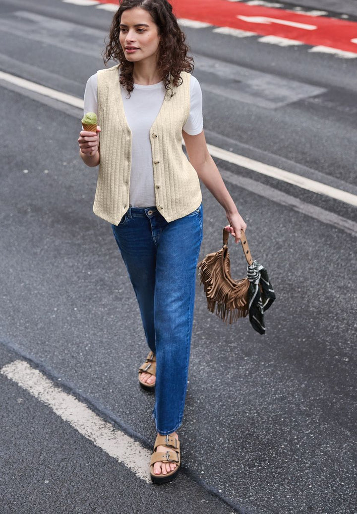 Weste mit V-Neck und Knopfleiste