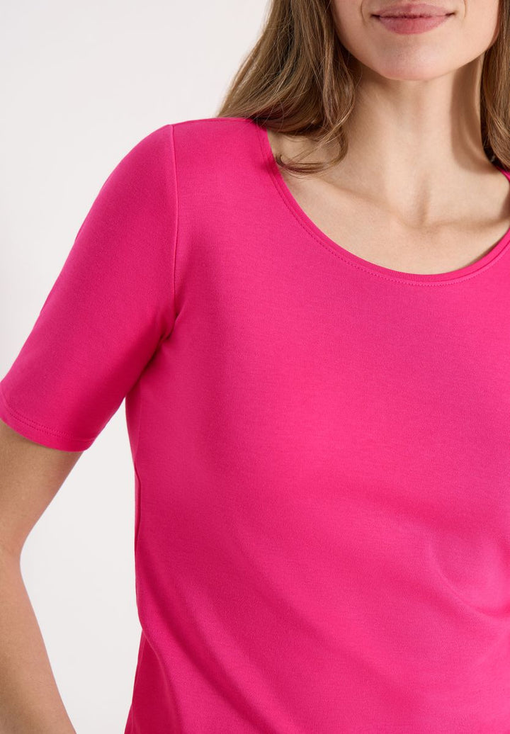 Basic T-Shirt mit Rundhals in Unifarbe