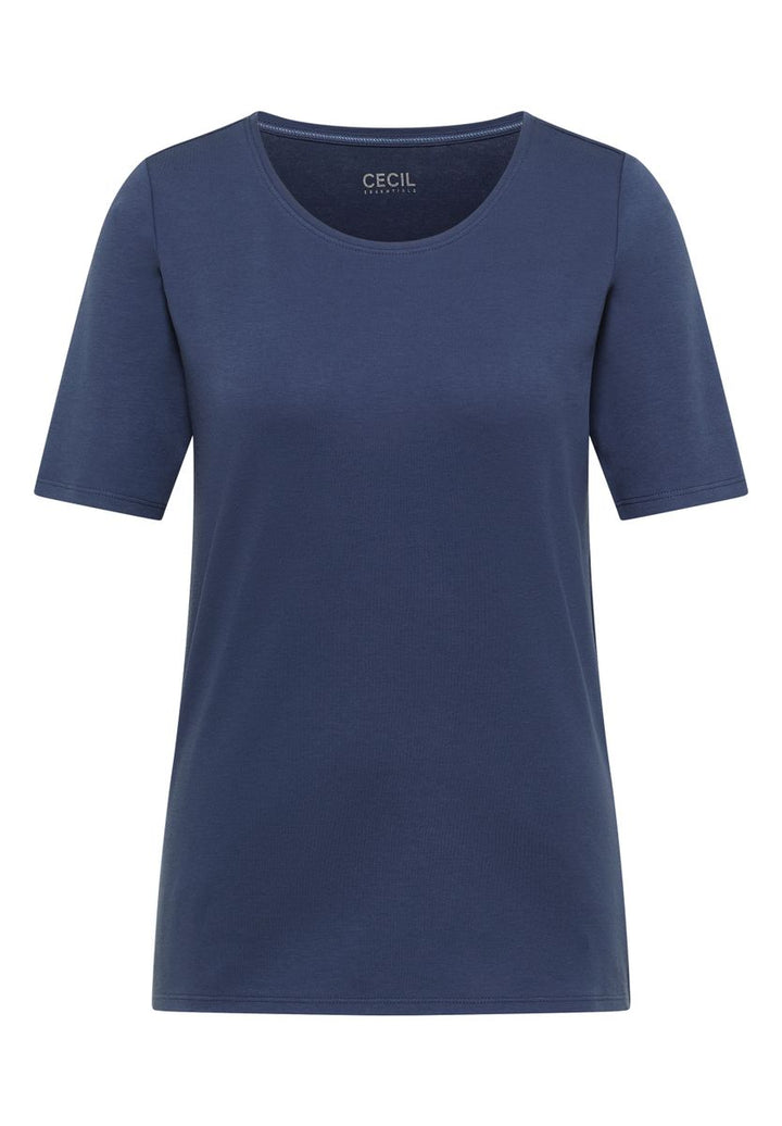 Basic T-Shirt mit Rundhals in Unifarbe