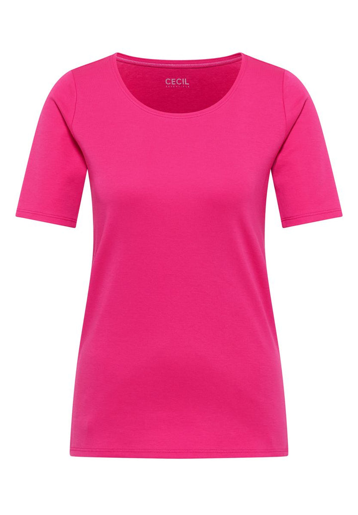 Basic T-Shirt mit Rundhals in Unifarbe