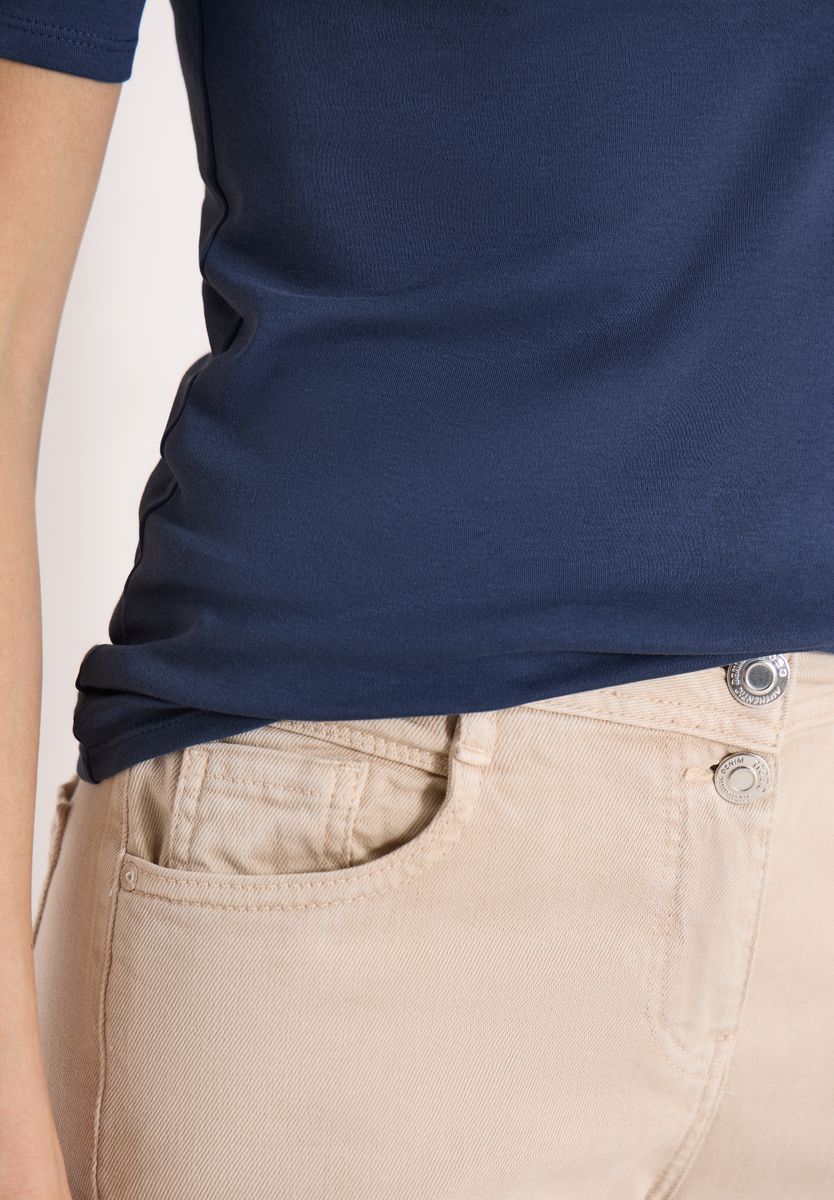 Basic T-Shirt mit Rundhals in Unifarbe