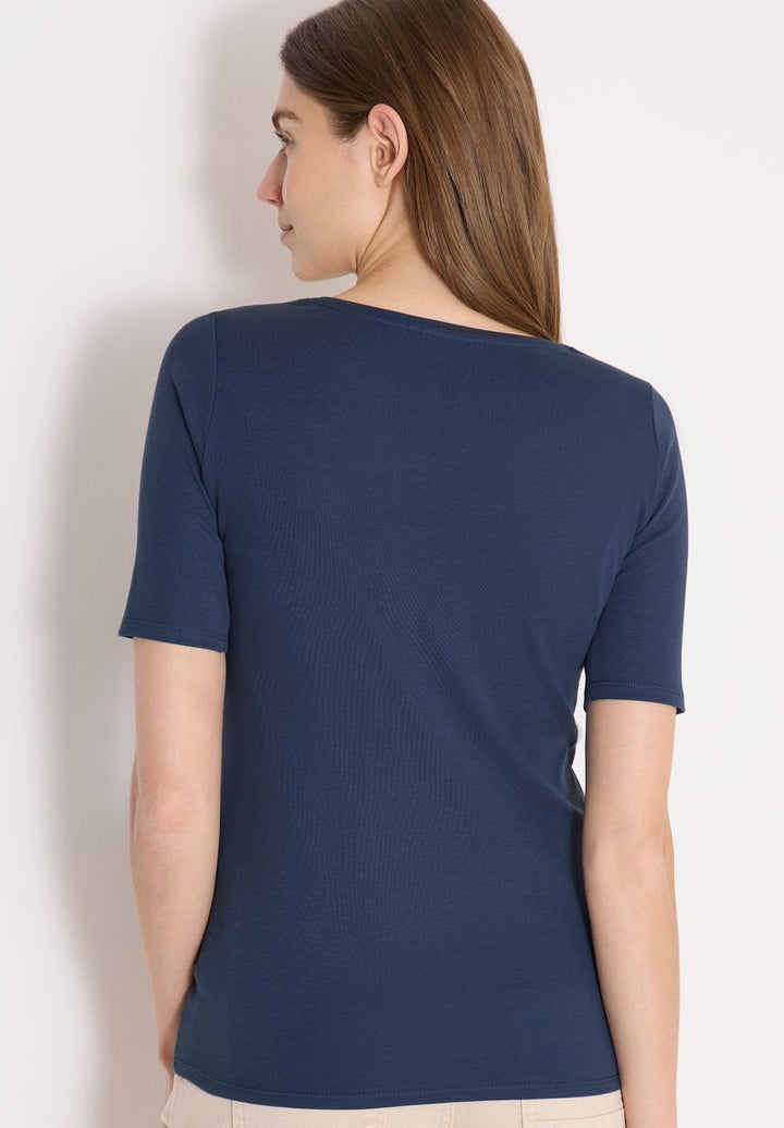 Basic T-Shirt mit Rundhals in Unifarbe