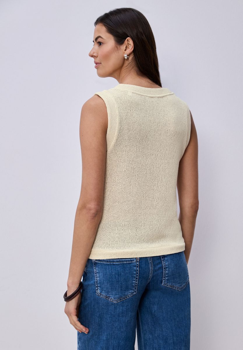 Weste mit V-Neck im Strick-Look