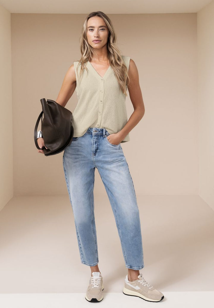 Weste mit V-Neck im Strick-Look