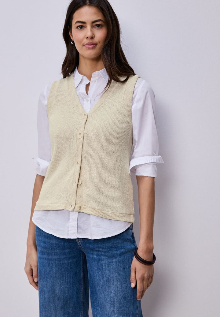 Weste mit V-Neck im Strick-Look