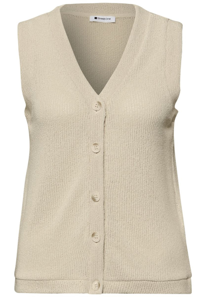 Weste mit V-Neck im Strick-Look