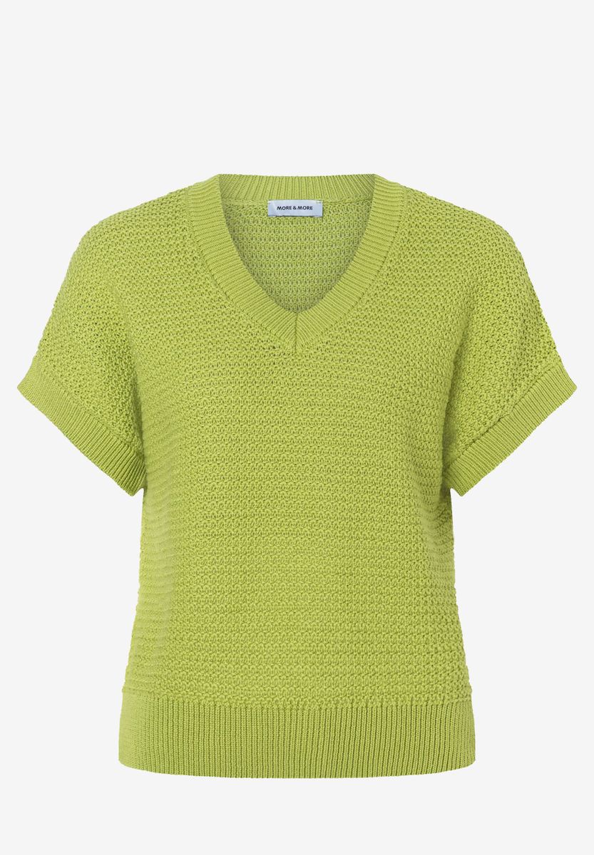 Struktur-Pullover mit V-Ausschnitt
